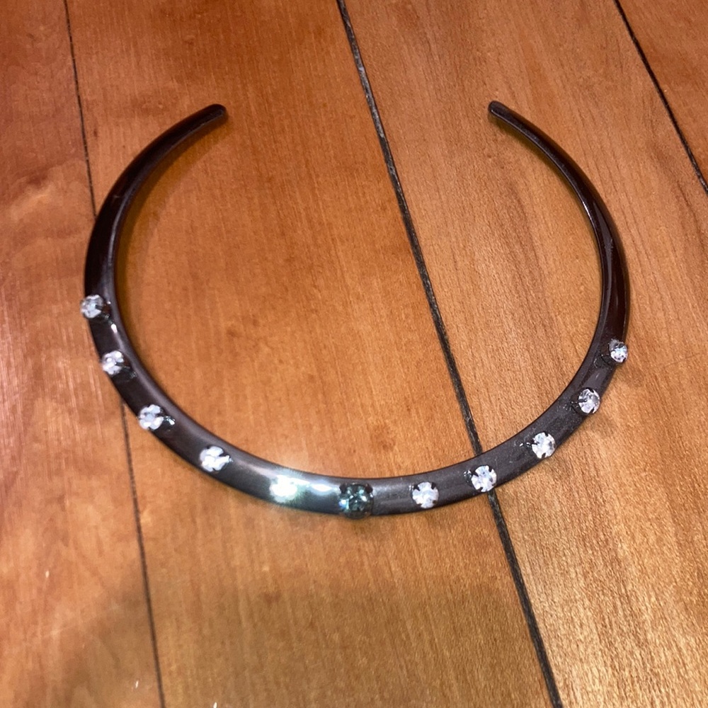 Silver choker style necklace